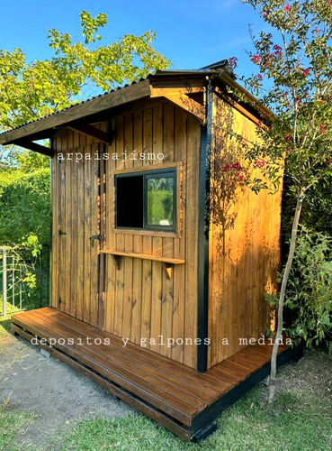 Galpon De Madera Chapa Y Vidrio 2x1.5m Sin Deck Para Jardín Gris (Usado)