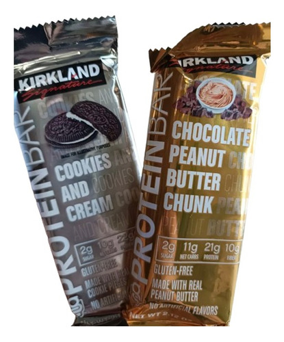 Barras Proteína Kirkland Cookies & Cream Choco No Gluten 20p
