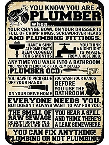Plumbing You Know You Are Plumber Vintage Retro Poster ...