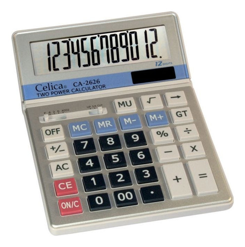 2pzas Calculadora De Escritorio Celica Ca2626 Sol/bat. 12 Di