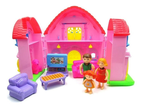 Imagen 3 de 7 de Casa Casita Muñeca Familia Mascota Y Muebles Faydi 2517 Edu