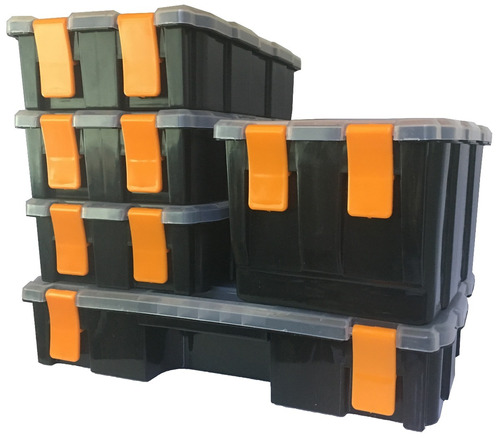 Cajas Organizadoras De Plástico Apilables Pack X 5 Unidades