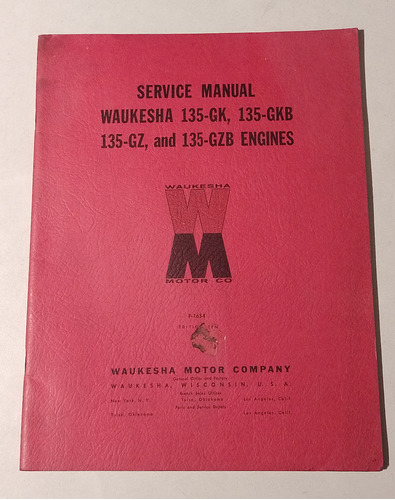 Manual De Servicio Motores Waukesha 135-gk Gkb Gz Gzb Ingles