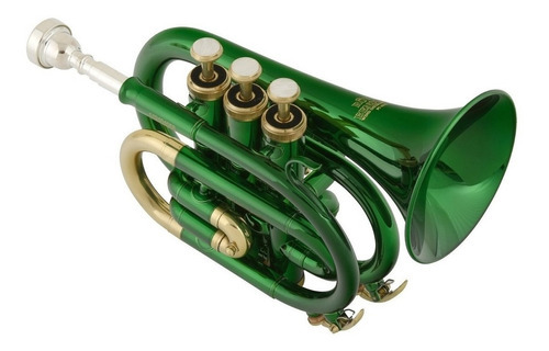Roy Benson Pt-101e Trompeta Pocket Pistones Laqueado Verde