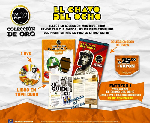Colección De Oro Del Chavo Del 8 Incluye 10 Libros + 10 Dvds