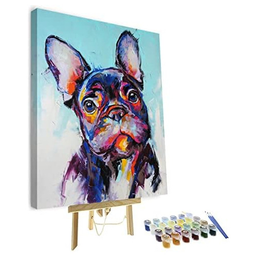 Oil Hand Painting French Bulldogs Diy Paint By Numbers ...