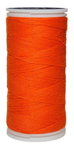Caja 12 Pzas Hilo Poliéster Liso 3 Cabos Fibra Corta Coats Color T6980-2050 Naranja vibrante