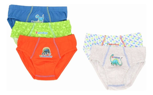 Slip Niño Mota Pack X5 Talla 8 Algodón Mt4101