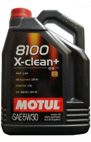 Aceite 5w30 Sintetico Motul 8100 X-clean + 5 Lts Audi A1 1.0