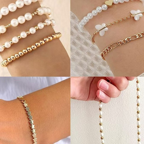 Kit De Cuentas, Joyas Diy De Pulseras Y Bolsa De Materiales.