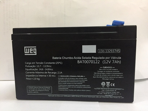 Bateria Nobreak 7a 12v Weg