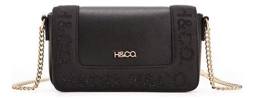 Crossbody Flap Con Logotipo De Brillos Y Cadena Marca H&co