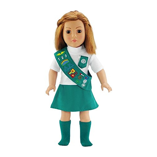 Traje Inspirado Doll Jr Junior Girl Scout De 18 Pulgada...