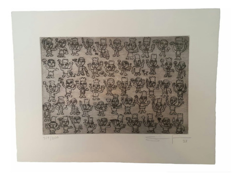 Grabado Artistico Sobre Papel De Gerardo Chapital 30cmx40cm.