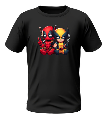 Franela Deadpool & Wolverine Algodon Caballero Dama Niños