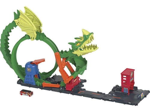 Imagem 7 de 10 de Hot Wheels City Pista Épica Do Dragão Com Carrinho - Mattel