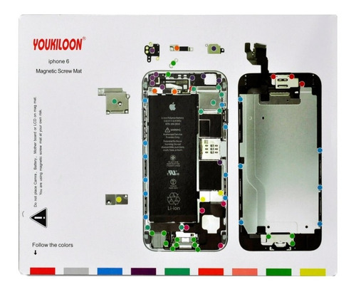 Mapa Guia Organizador Magnetico Tornillos Para iPhone 6 