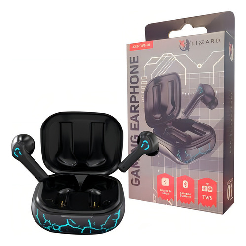 Auriculares Audifonos Gamer Tws X-lizzard Negro - Xxz-tws-01 Color De La Luz Azul