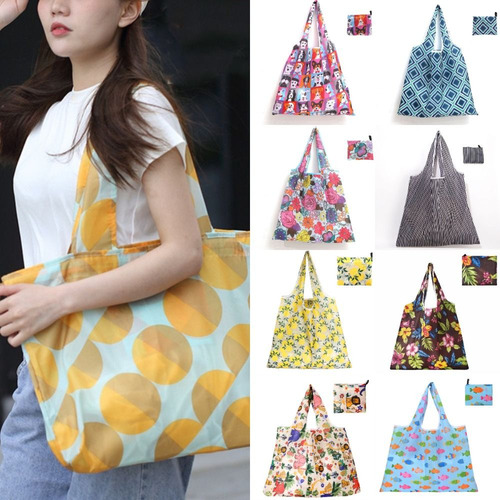 Bolsa De Compras Plegable, Bolsa De Reciclaje De Gran Capaci