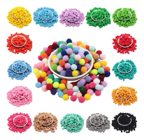 Pompom Bolinha 15mm - 8 Scs De 100 Un - 800 Pç Artesanato