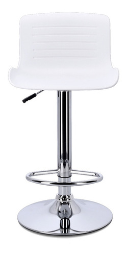 Banqueta Alta Barra Desayunador Taburete Respaldo - Rex Color Blanco