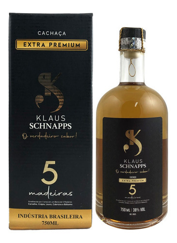 Cachaça Klaus Schnapps Extra Premium 5 Madeiras 750ml Tamanho Unica-u