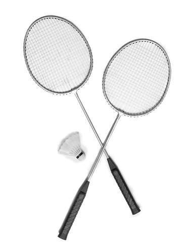 Set 2 Raquetas De Badminton Metalicas Y Plumilla