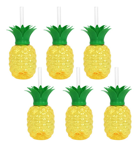 Vaso Para Beber De Piña De 6 Piezas Con Fiesta De Verano Y