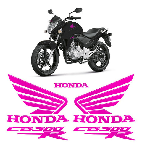 Imagem 1 de 6 de Kit Adesivos Moto Honda Cb 300r Emblemas Resinados Tanque