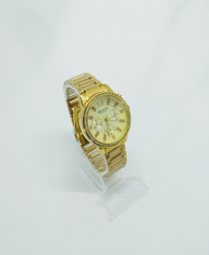 Relógio Atlantis Feminino Dourado Com Pedras