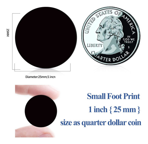 10 Tarjetas Nfc Redondas 25 Mm Negras Impermeables