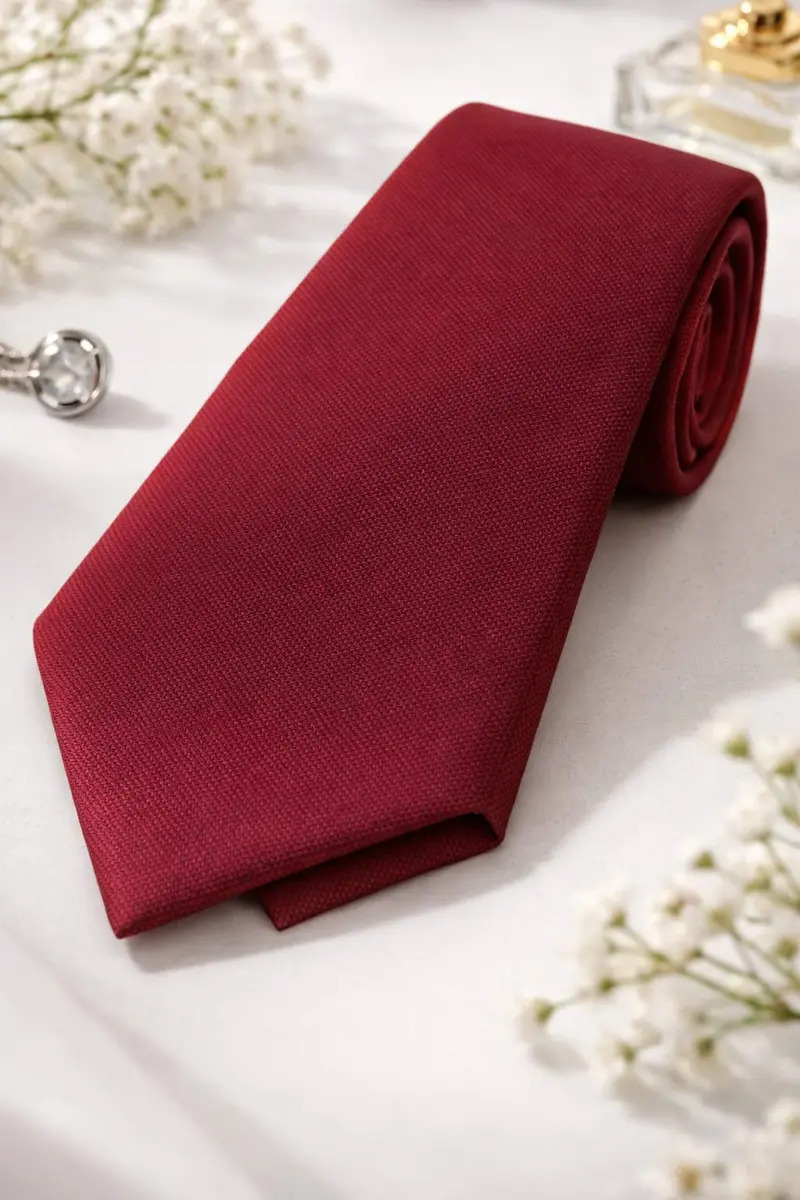 Corbata Bordo Argento Practico Uniforme Escolar Lisa Tropical Color Bordo