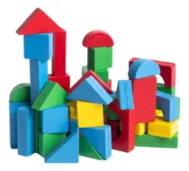Comprar Bloques De Madera X 60 Juego De Construccion Bloques Colores