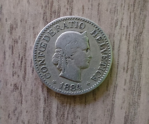 Moneda De 10 Rappen Año 1884