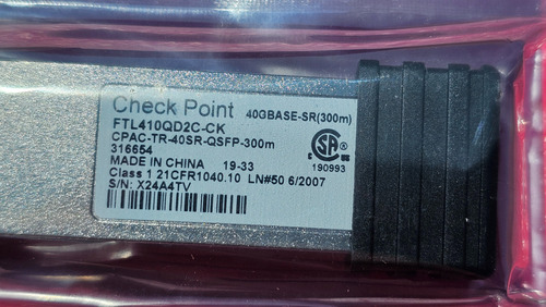 Gbic Check Point 40gbase-sr 300m Ftl410qd2c-ck