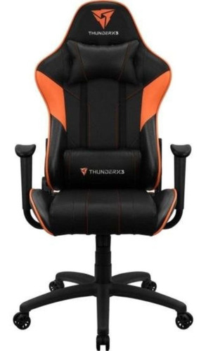 Cadeira Gamer Ec3 Thunderx3 Com Almofadas Pescoço/lombar Cor Preto/Laranja Material do estofamento Couro sintético