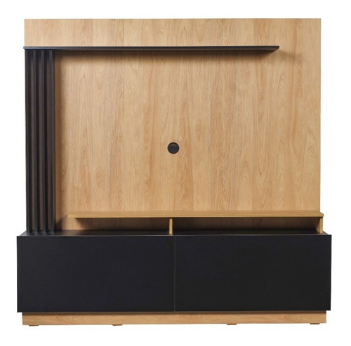 Ricchezze Modular Rack De Tv Centro De Entretenimiento Hasta 65 Color HICKORY CON NEGRO