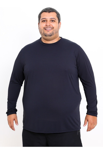 Camisa Plus Size Manga Longa Camiseta Dry Masculina Uv 50