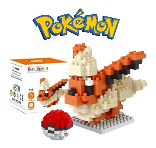 Figura De Flareon - Armable De Bloques - Pokémon + Envió