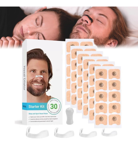 Tiras Nasales Antirronquidos Dilatadores Nasales Magnéticos Diseño Innovador Para Mejorar La Respiración OXYGLOW Pack 30