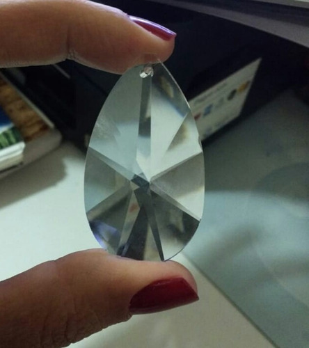 10 Cristais Gota Amêndoa K9 Raio 5,0 Cm Para Lustres