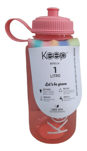 Botella Keep 1 Litro Rosa Libre Bpa
