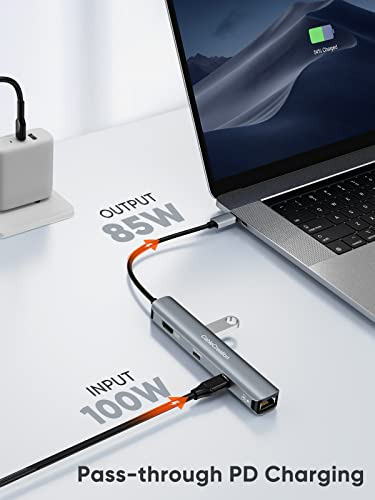 Adaptador Multipuerto Usb C Hub, Hub Usb-c 6 En 1 Cablecreat
