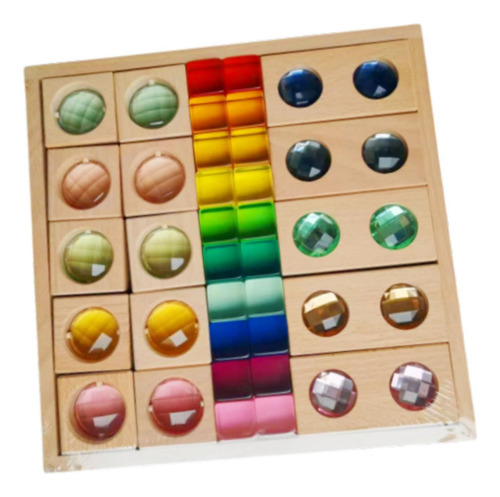 Juego De Bloques De Madera Acrílicos Apiladores De