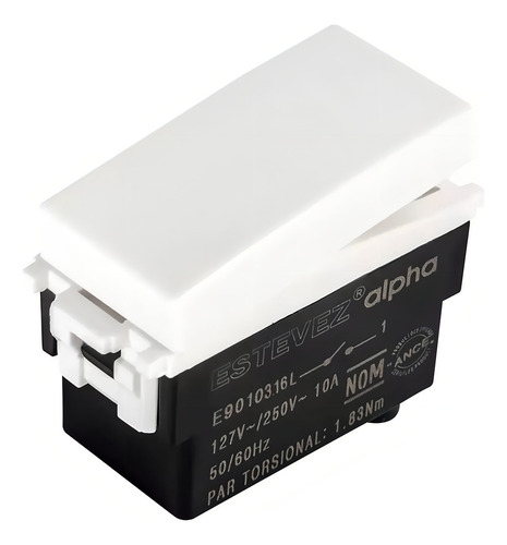 Estevez Apagador Escalera 1 Modulo Alpha Blanco E90103 Corriente Nominal 10 A Voltaje Nominal 127v