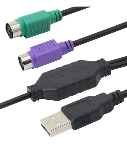Cable Usb A Dual Ps2 Para Mouse Y Teclado Negro