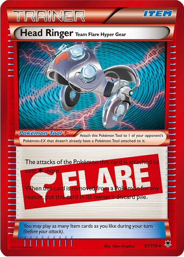 Cartas Pokemon Xy Item Tool Head Ringer 97/119 Reverse Flare