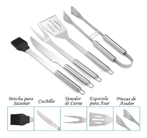 Juego De Barbacoa Utensilios De Parrilla Inoxidable De 15pzs