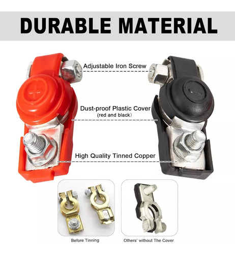 2par Terminales Bateria Interruptor,protectores Plasticos