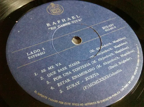Vinilo Raphael-en Carne Viva Ljp (Usado)